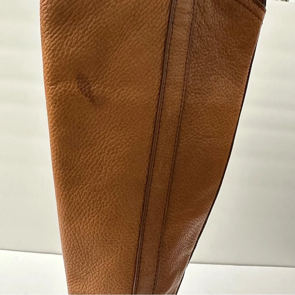 Tory Burch Tan Grained Leather Over Knee Boots Equestrian Riding Equestrian 5.5